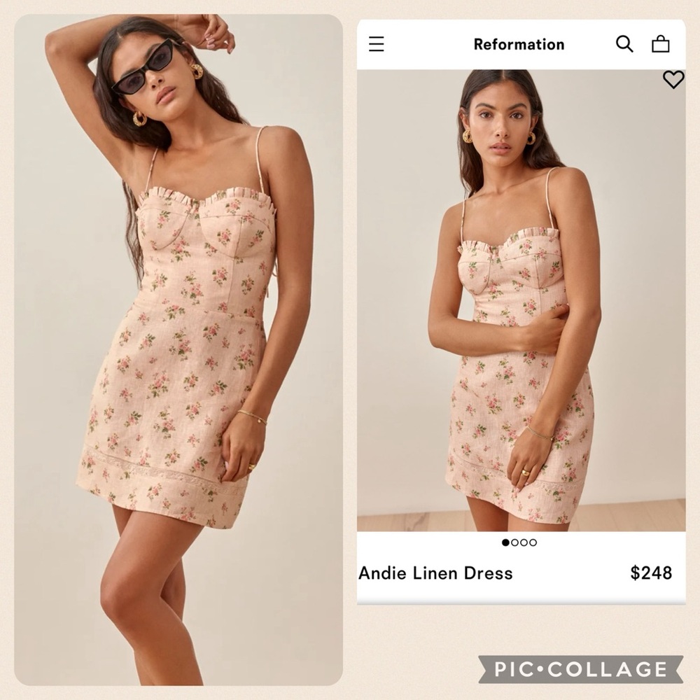 Reformation Andie Linen Dress Size 8